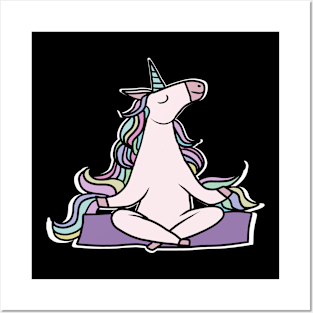 Unicorn Meditation Namaste Yoga Posters and Art